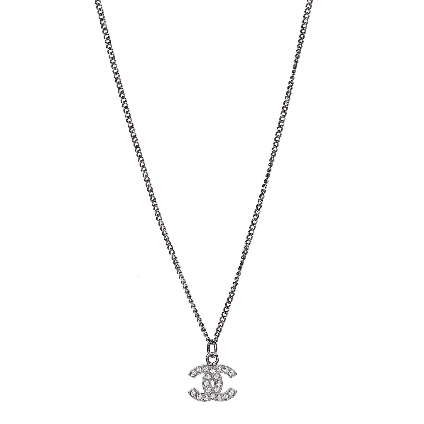 Crystal CC Necklace Silver