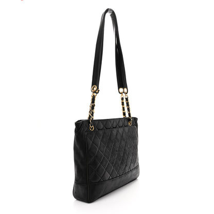 Chanel Lambskin Quilted Shopping Tote Black 3 of 18