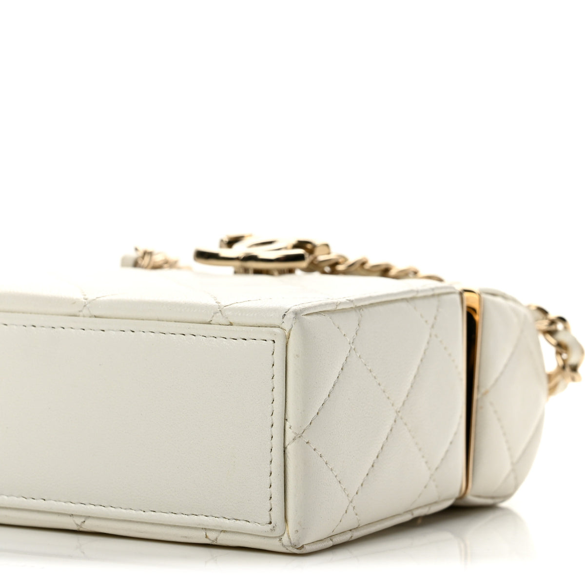 Chanel Lambskin Quilted Small Box With Chain White 11 of 14