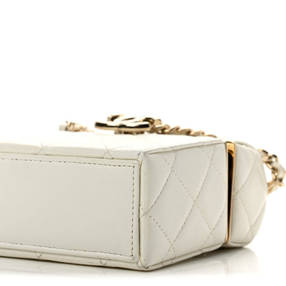 Chanel Lambskin Quilted Small Box With Chain White 11 of 14