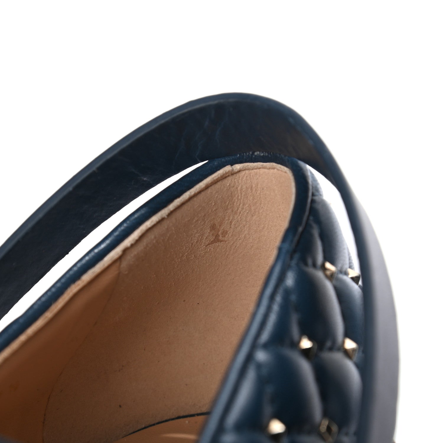 Valentino Garavani Lambskin Rockstud Spike Captoe Ballerina Flats 37.5 Peacock 10 of 11