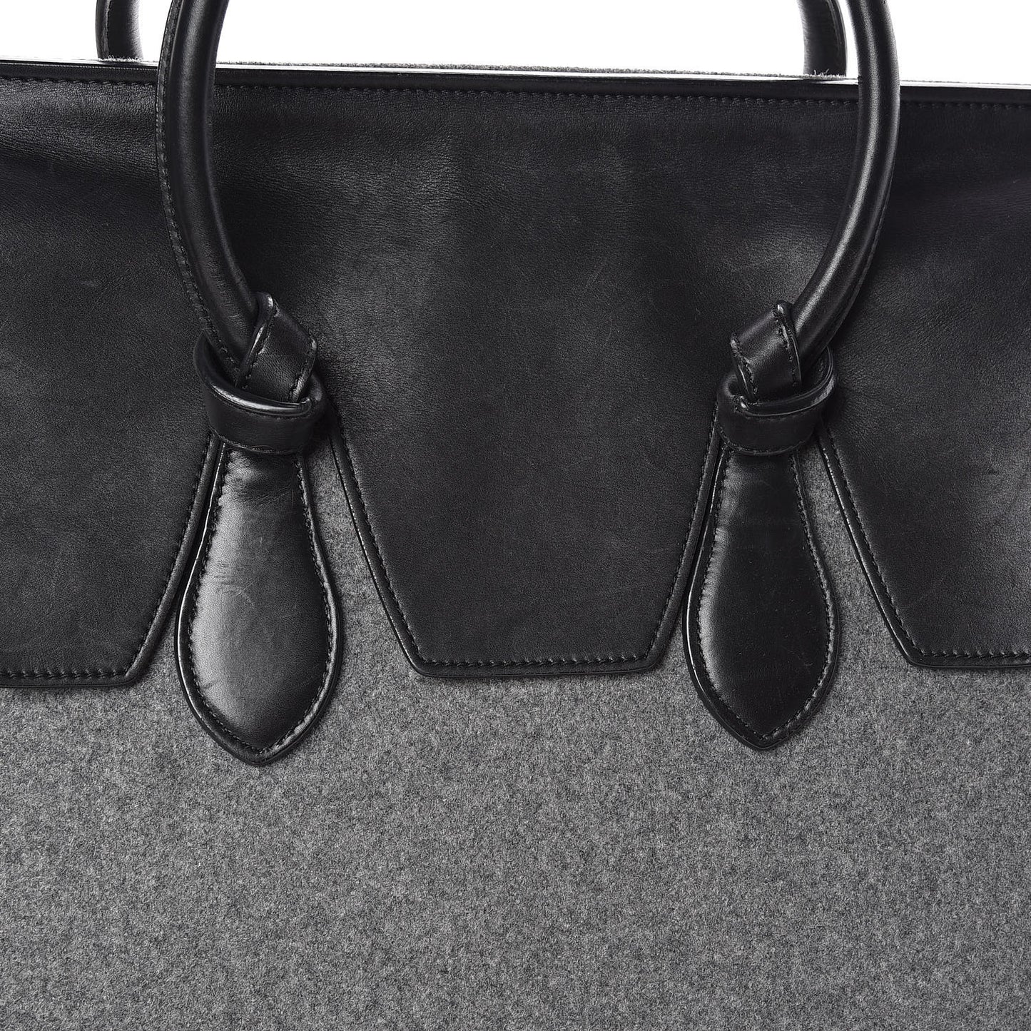 Felt Calfskin Medium Tie Knot Tote Grey Black