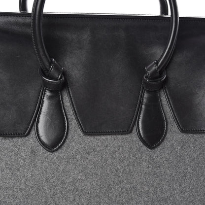 Celine Felt Calfskin Medium Tie Knot Tote Grey Black 13 of 18