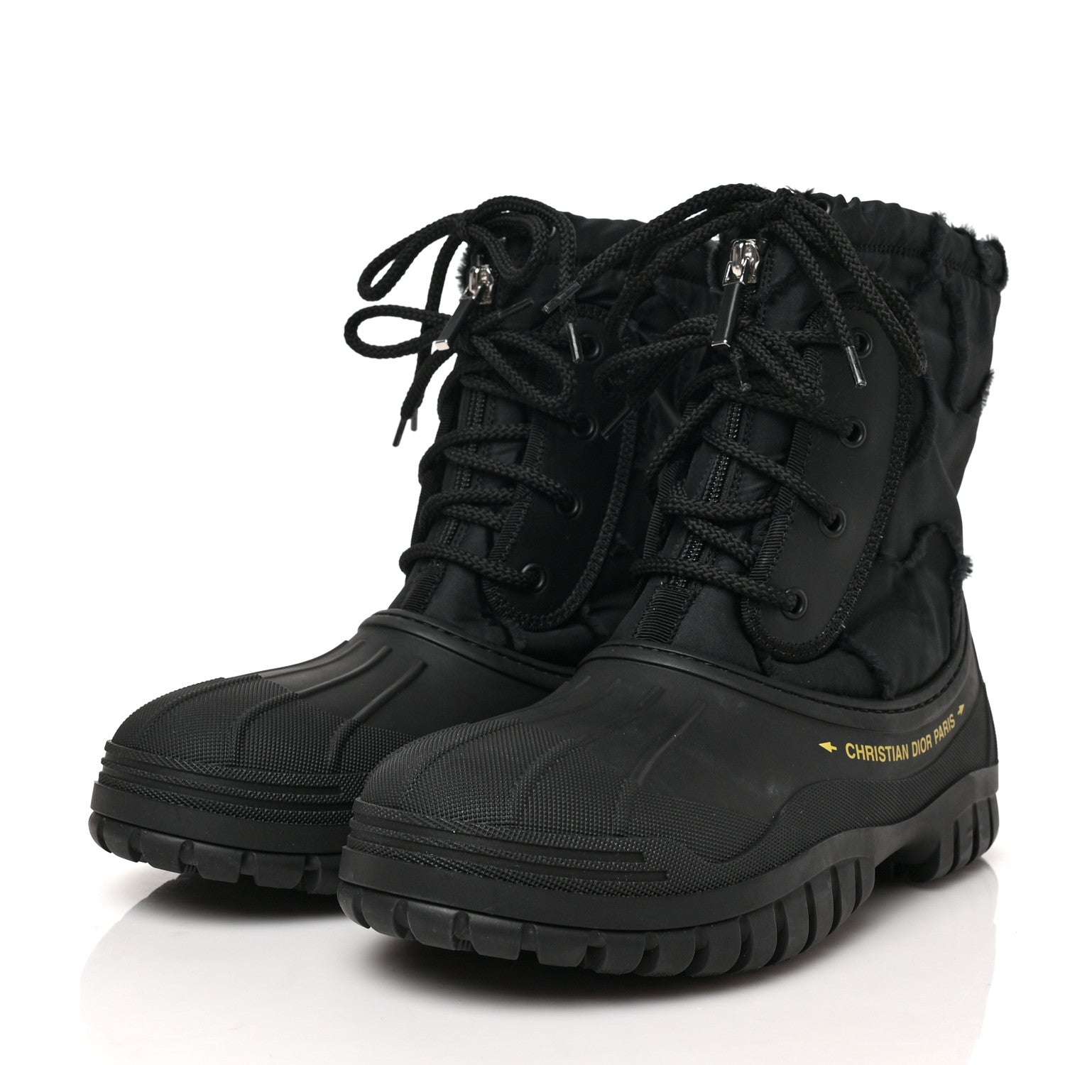 Christian Dior Rubber Nylon D-Venture Boots 38.5 Black 3 of 8