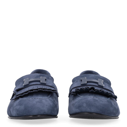 Hermes Suede Goatskin Womens Royal Loafers 39 Bleu Celeste 3 of 11