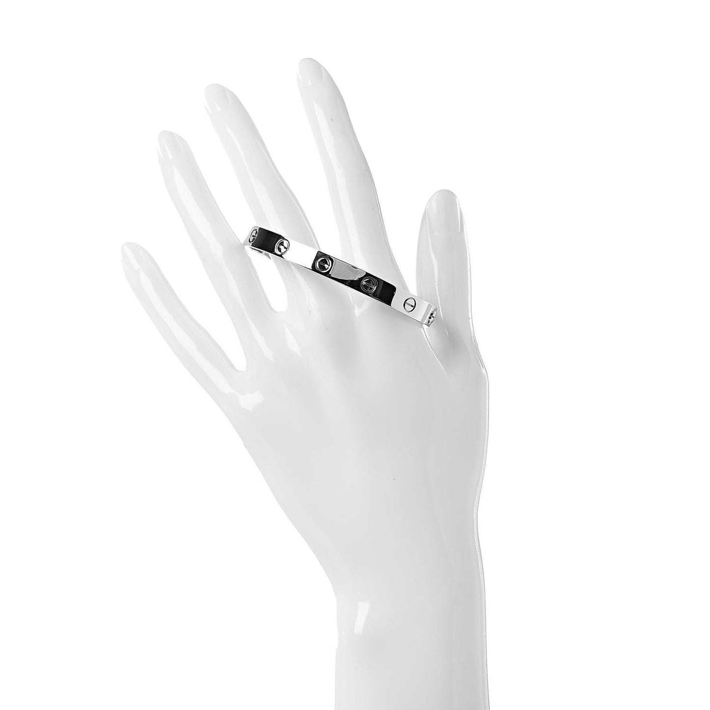 18K White Gold LOVE Bracelet 17