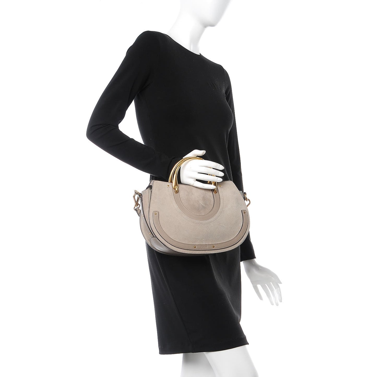 Calfskin Suede Medium Pixie Bag Motty Grey