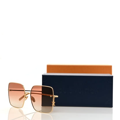 Louis Vuitton Metal LV Charm Square Sunglasses Z1719U Gold 8 of 8