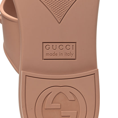 Gucci Rubber Womens Horsebit Thong Sandals 38 Vintage Camel 6 of 9
