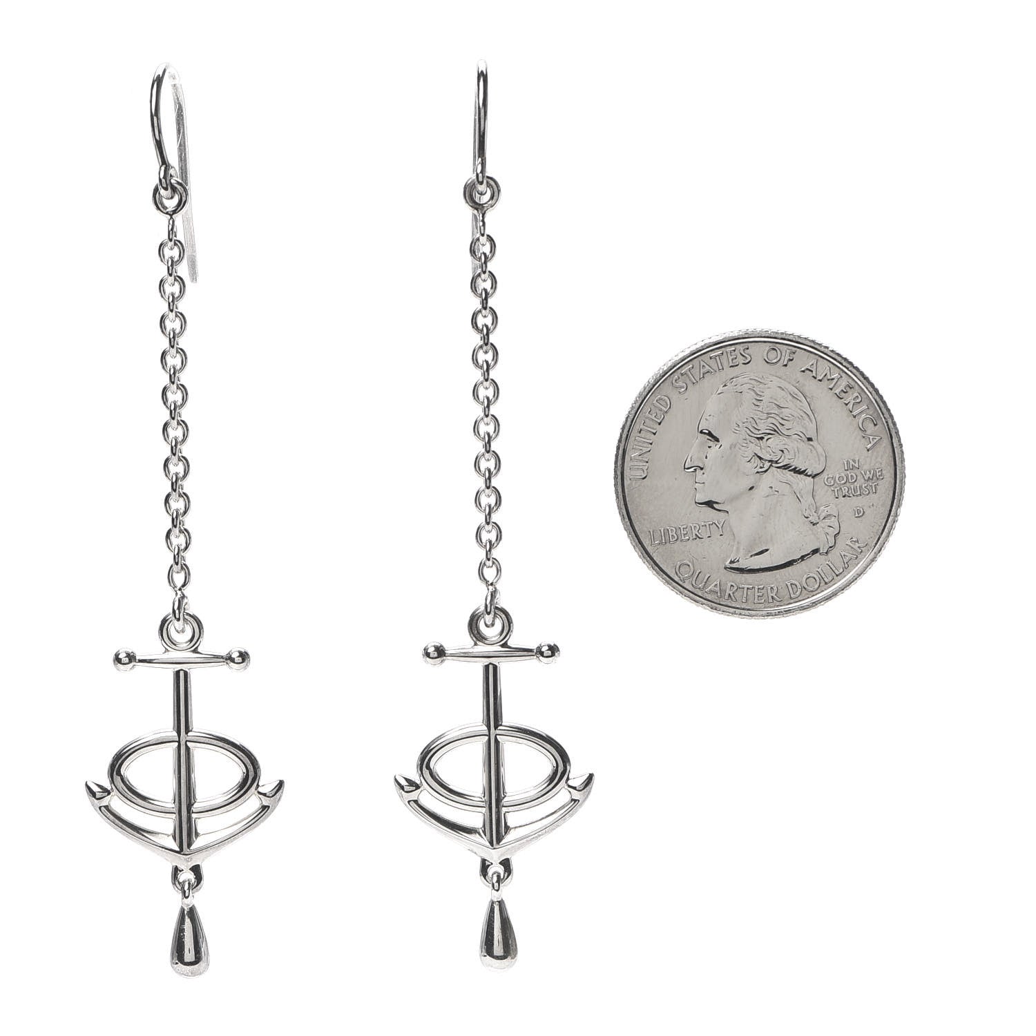 Hermes Sterling Silver Grand Large Chaine D'Ancre Drop Earrings 2 of 5