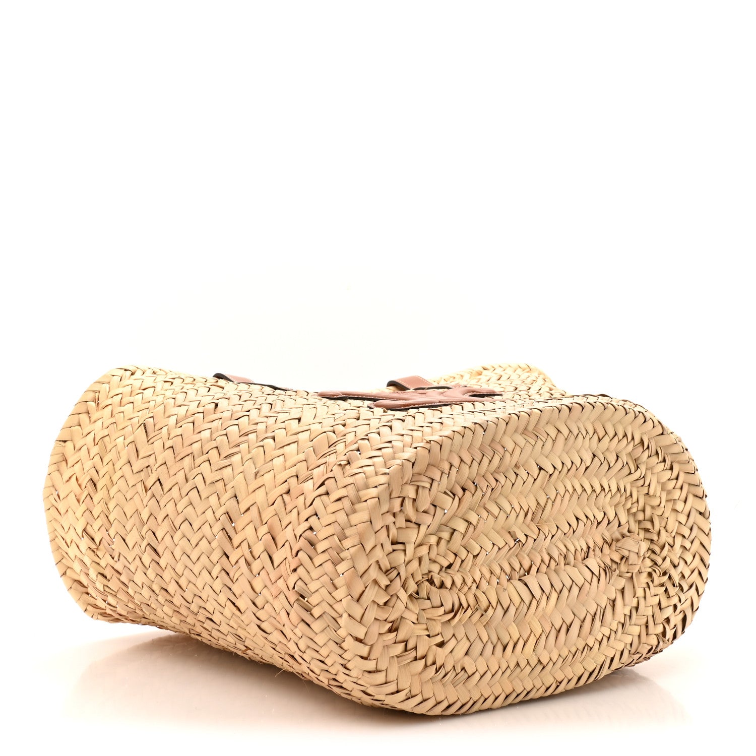 Celine Raffia Calfskin Triomphe Medium Panier Tan 3 of 8