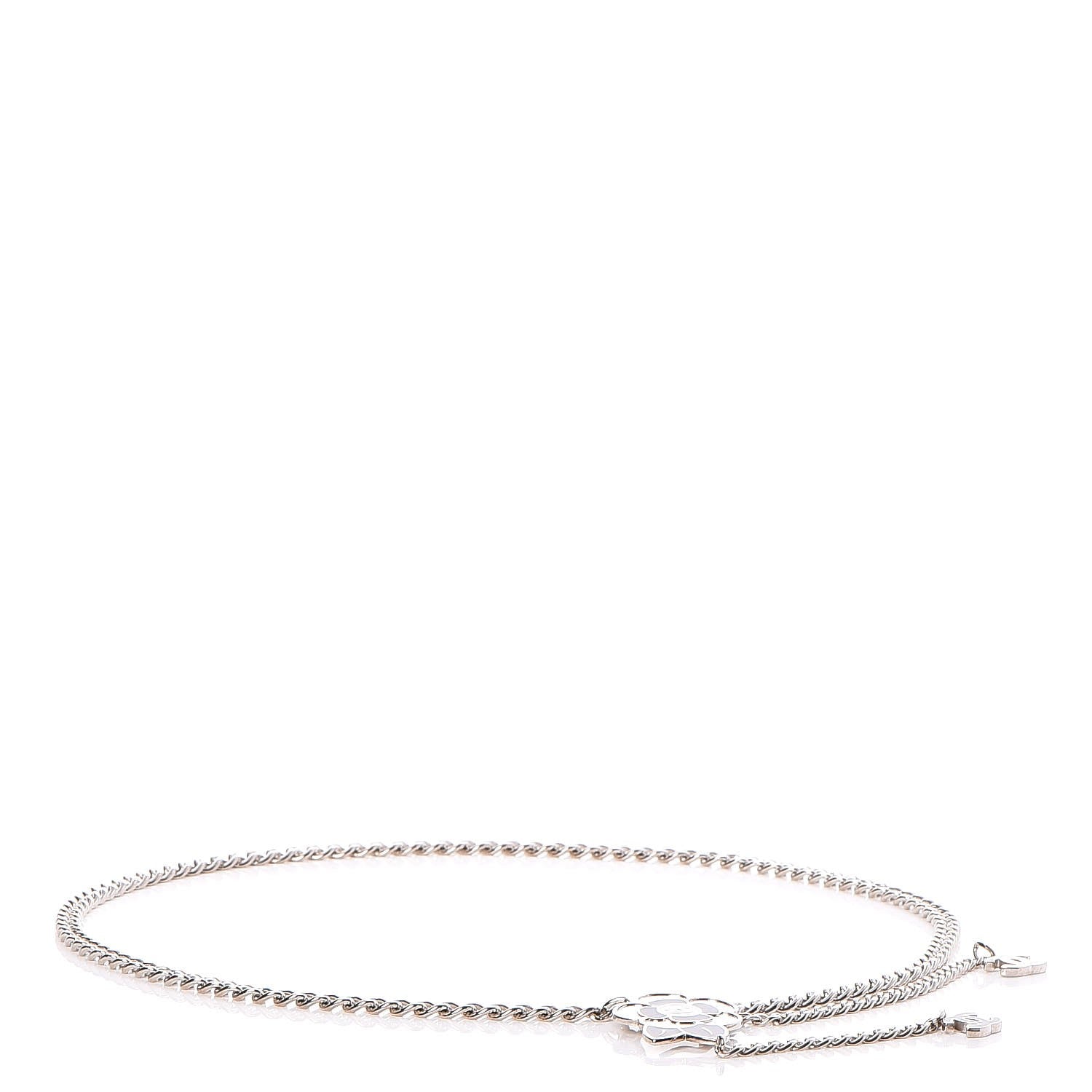 Chanel Enamel Camellia Chain Belt Black Silver 1 of 6