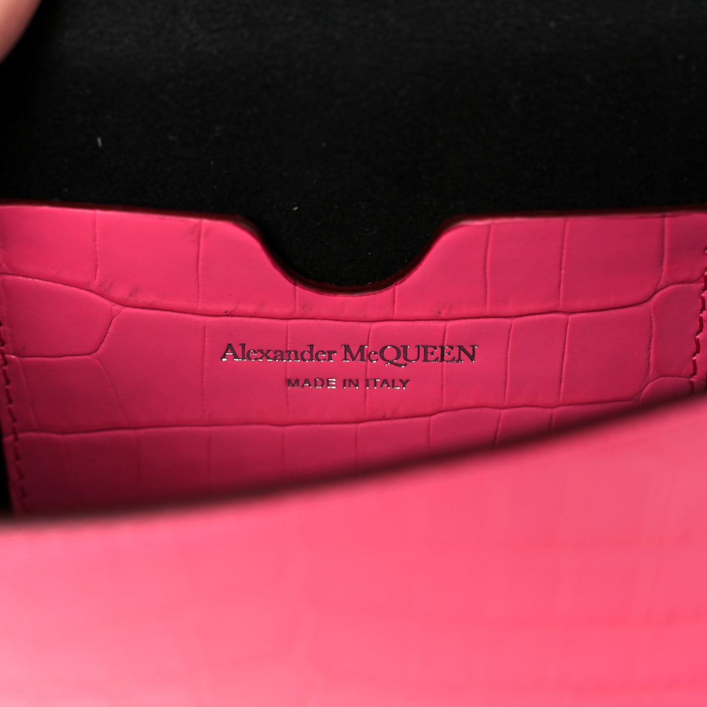 Calfskin Crocodile Embossed Skull Mini Crossbody Bag Pink