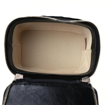 Chanel Calfskin Raffia Small Vanity Case Bag Black Beige 8 of 10
