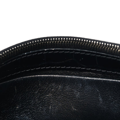 Balenciaga Shiny Calfskin Monochrome Crocodile Embossed Hourglass Chain Bag Black 10 of 10