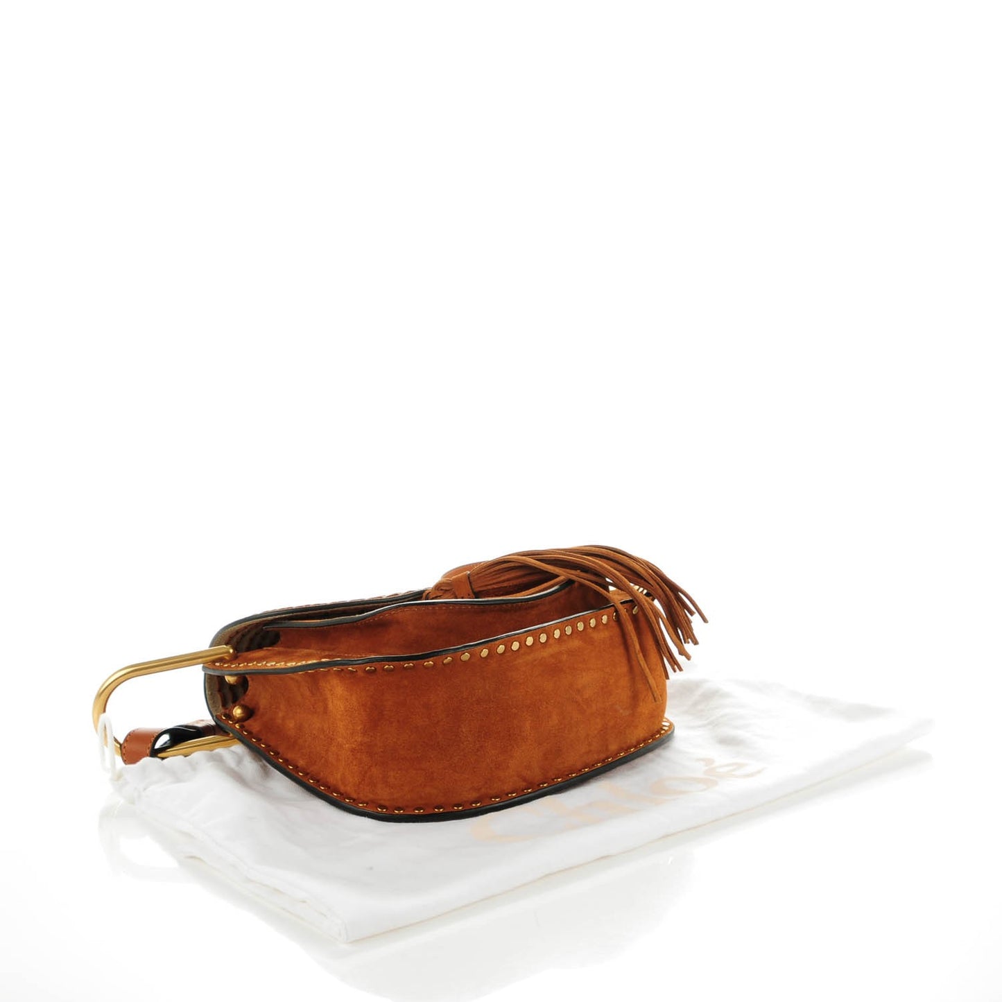 Suede Calfskin Braided Small Hudson Shoulder Bag Caramel