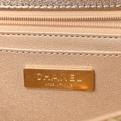 Chanel Metallic Mirror Calfskin Large Top Handle Clutch With Chain Gold 6 of 11