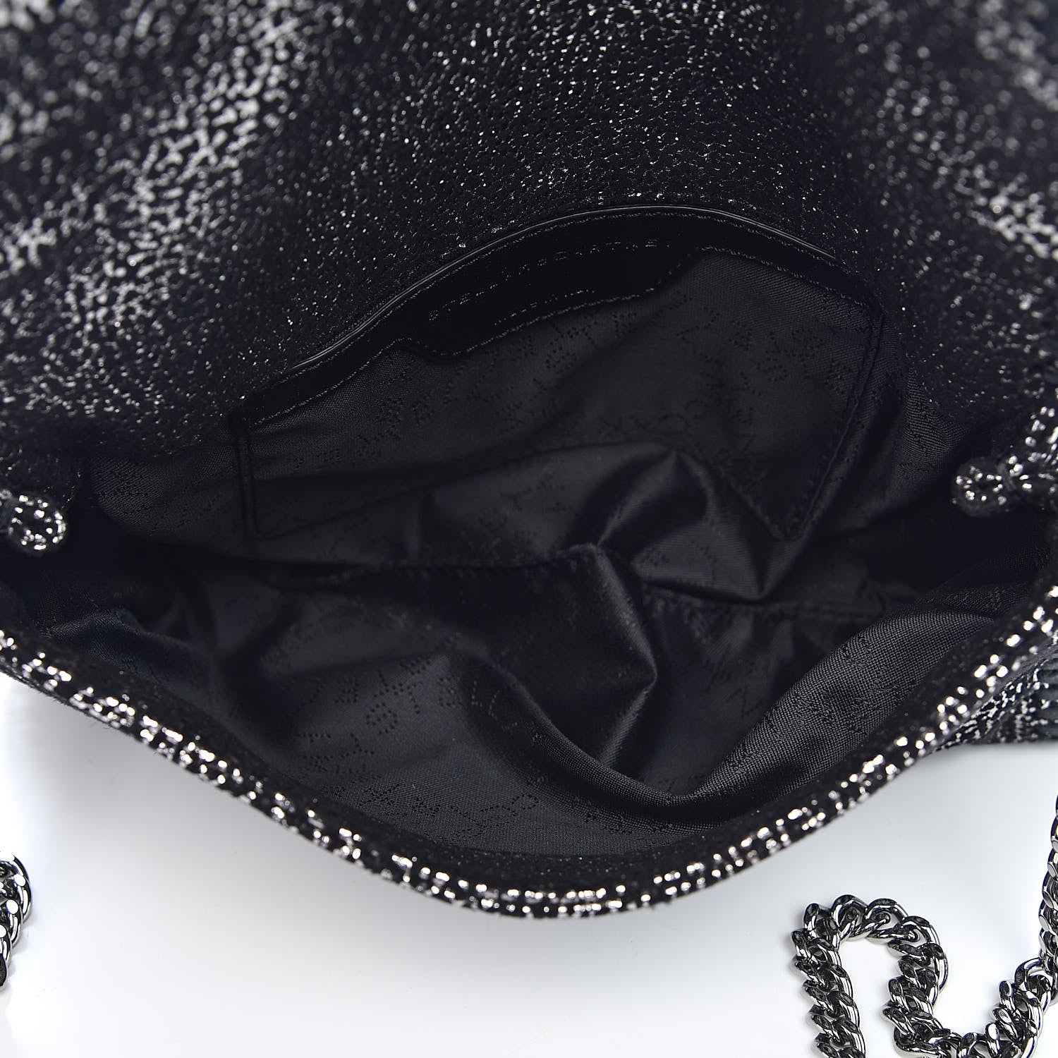 Stella McCartney Chamois Shiny Dotted Mini Falabella Crossbody Bag Ruthenium 5 of 9