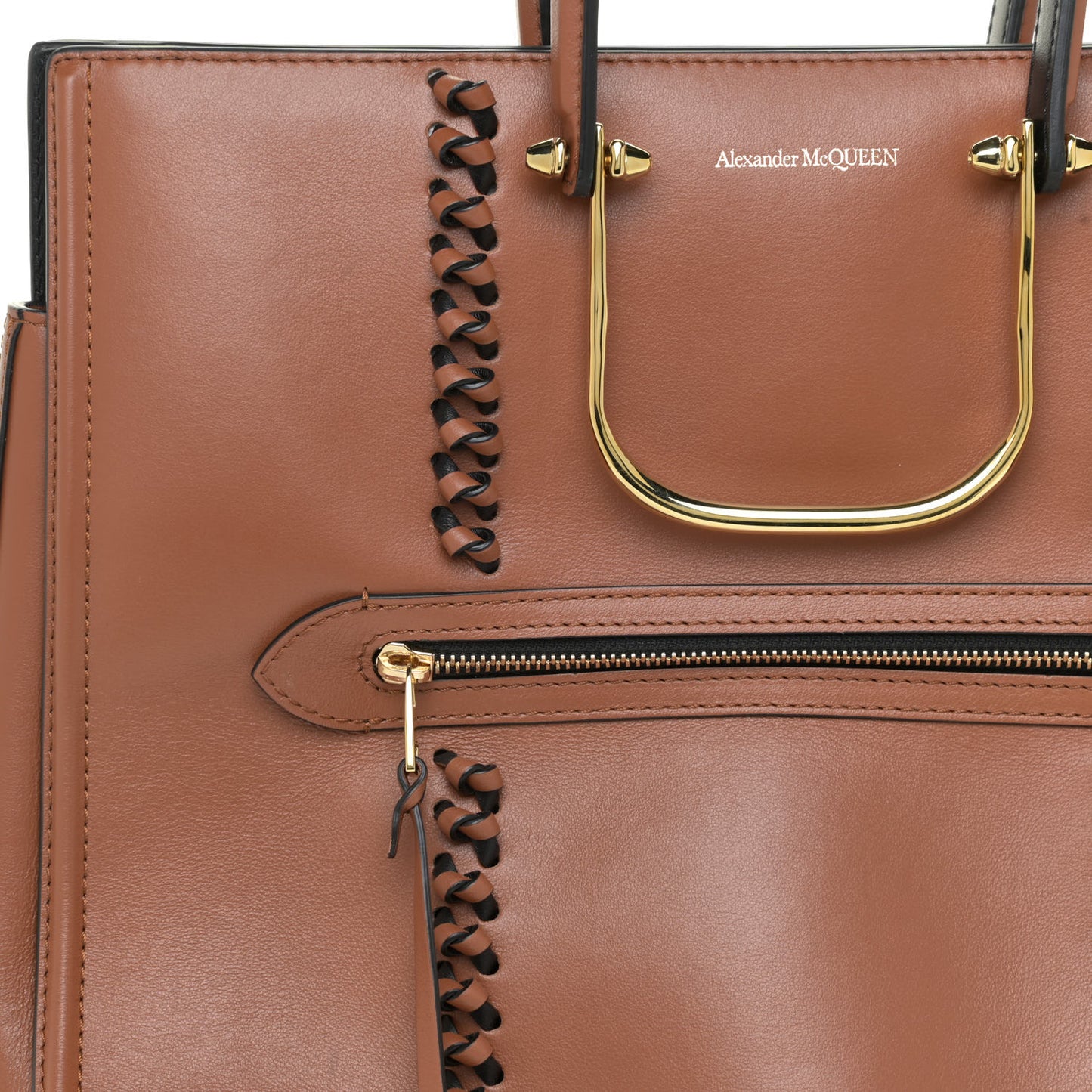 Calfskin The Tall Story Shoulder Bag Brown Black
