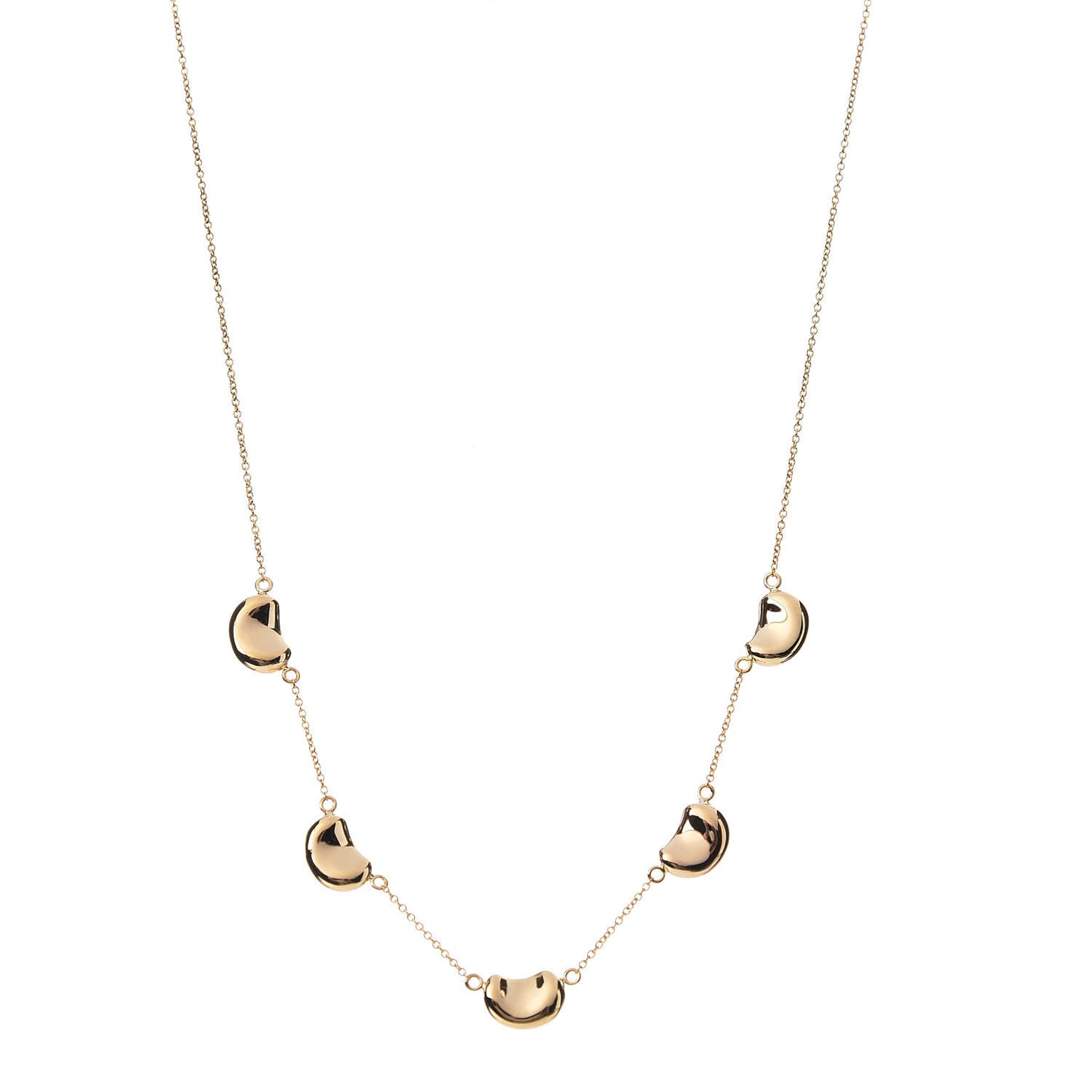 18K Yellow Gold Elsa Peretti 5 Bean Pendant Necklace