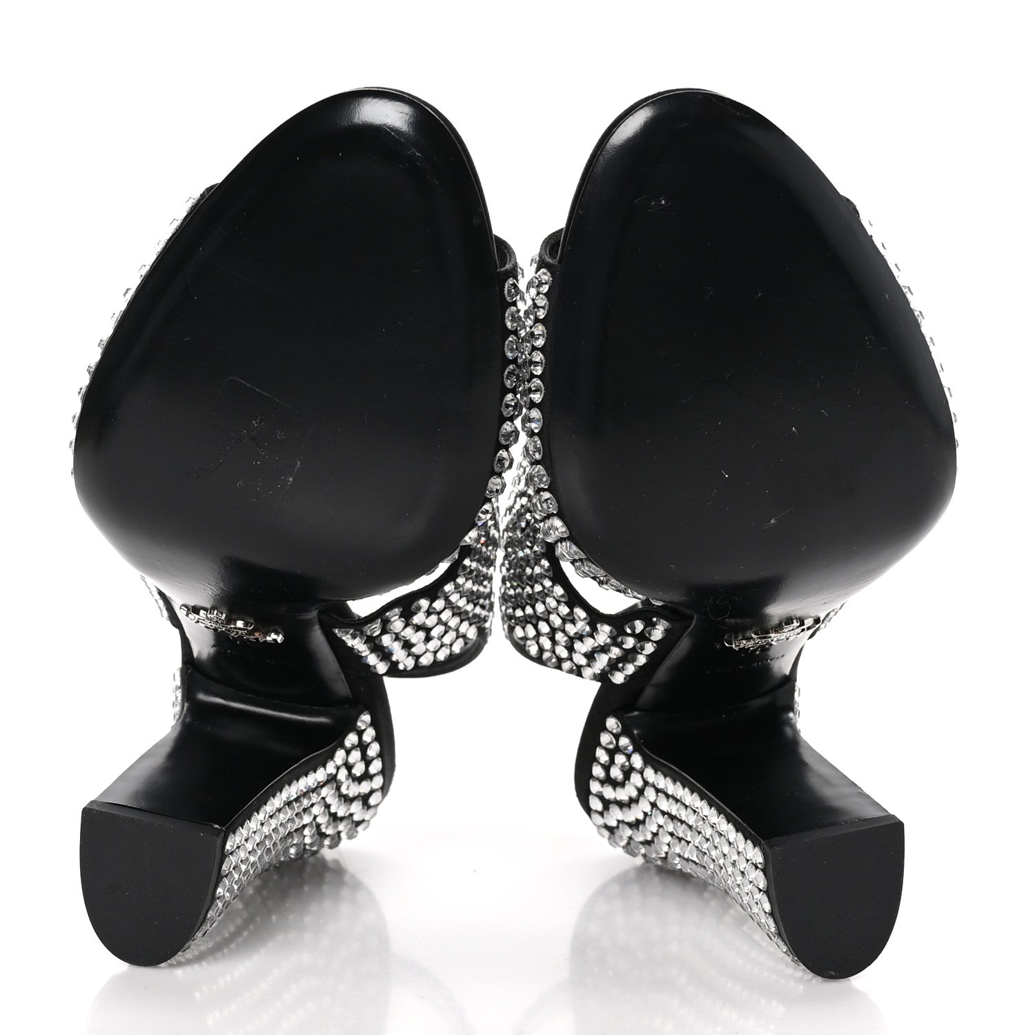 Prada Satin Crystal Calzature Donna 105mm Sandals 39 Cristal 5 of 7