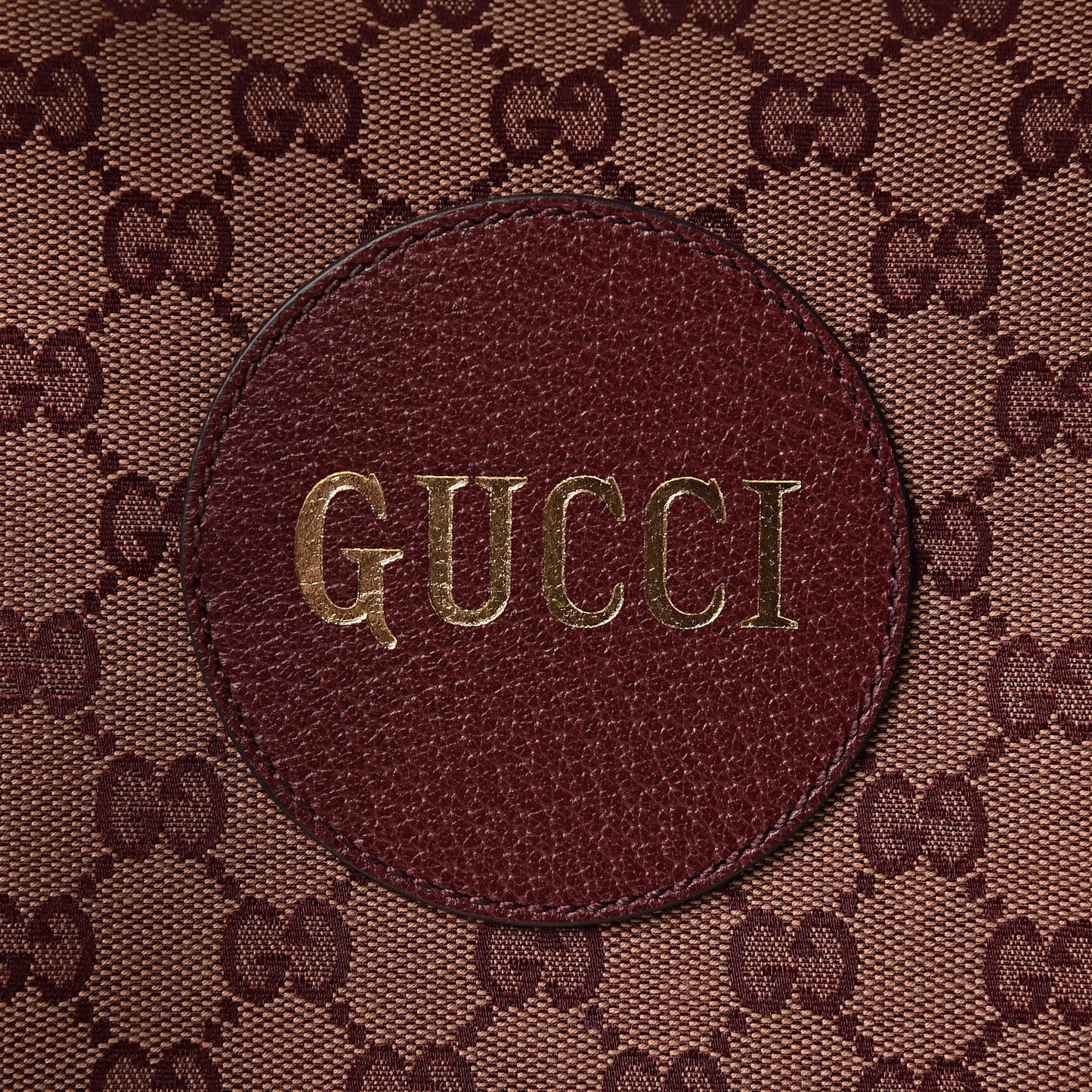 GG Monogram Script Logo Large Double Pocket Backpack Sahara Rubino Bordeaux