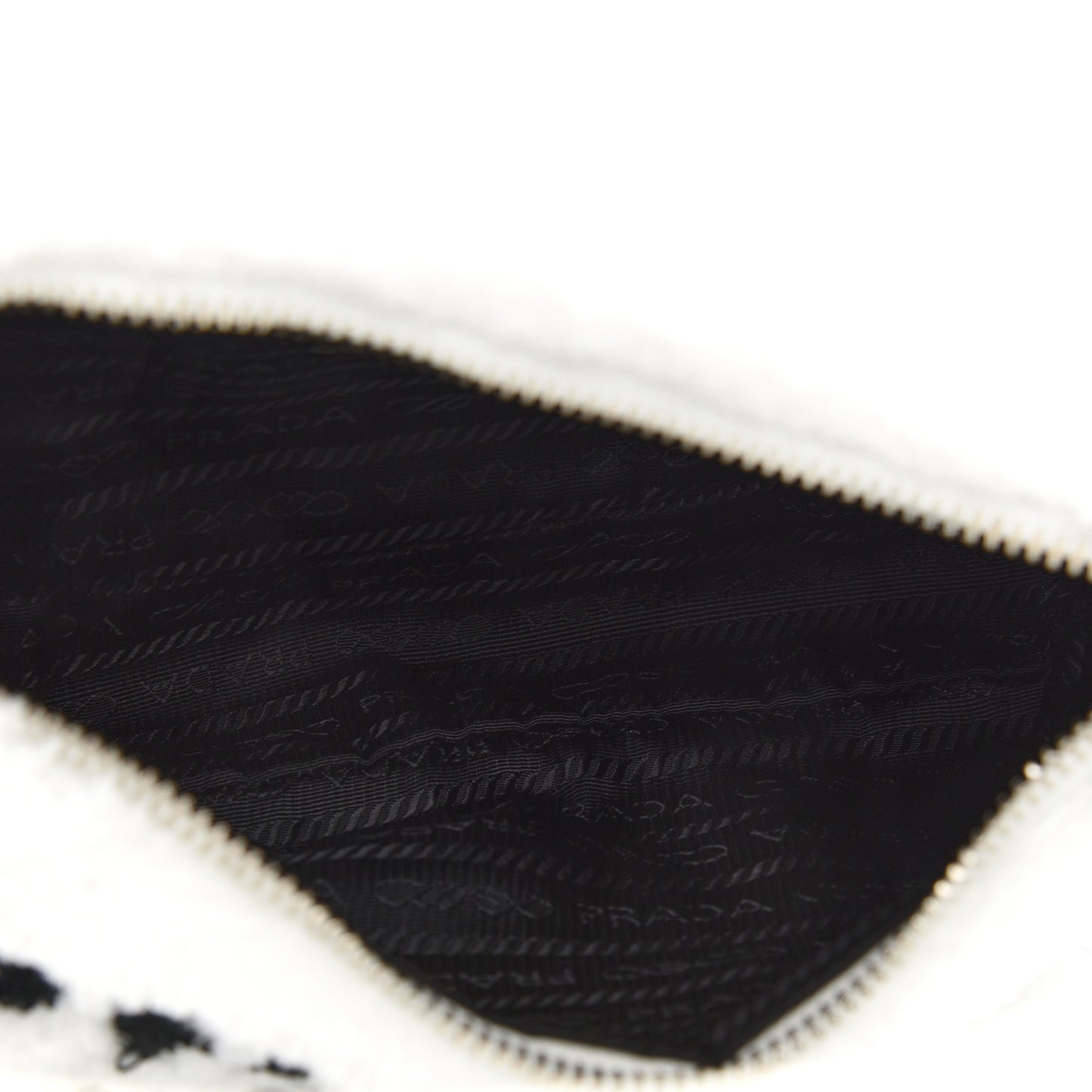 Terry Cloth Mini Re-Edition 2000 Bag White Black