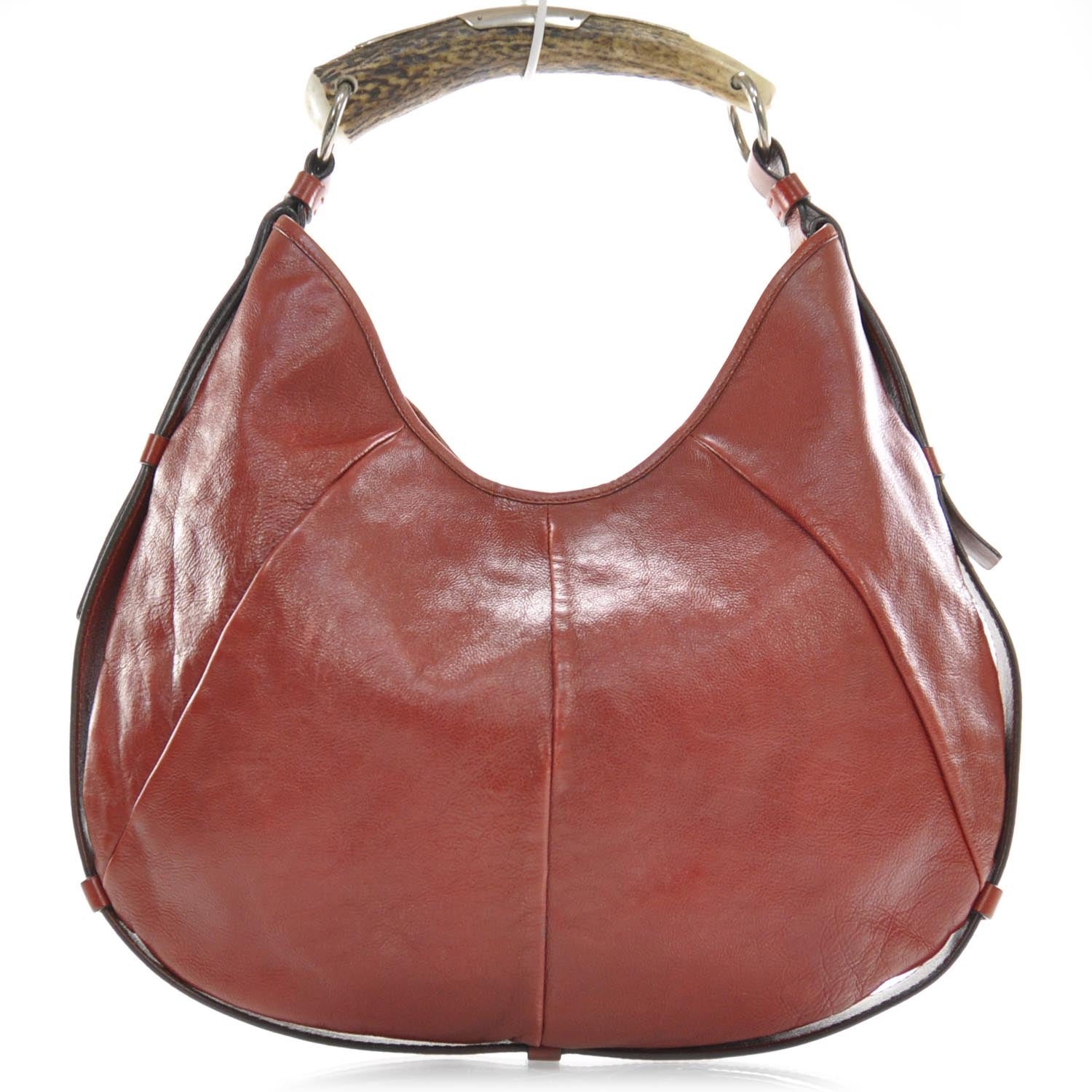 Saint Laurent Leather Mombasa Horn Bag Red 1 of 9