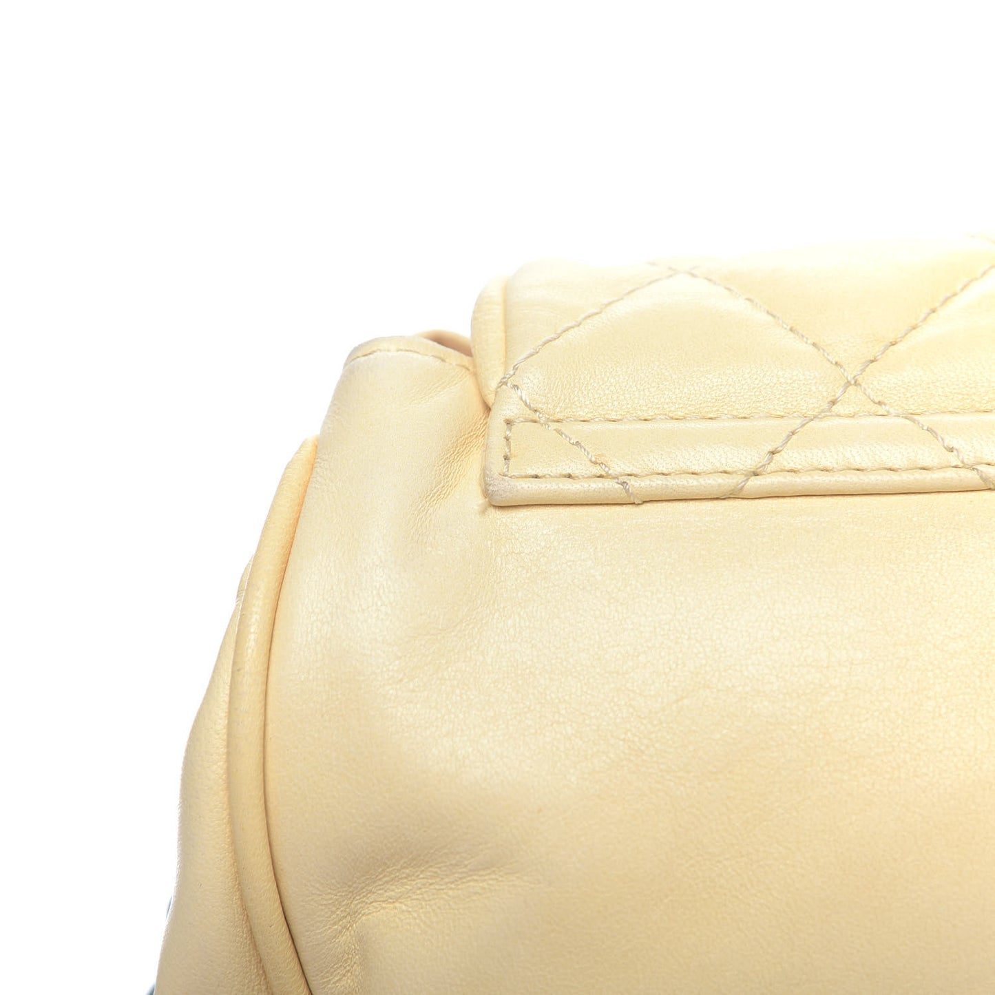 Washed Lambskin Quilted Bijoux Chain Accordion Flap White