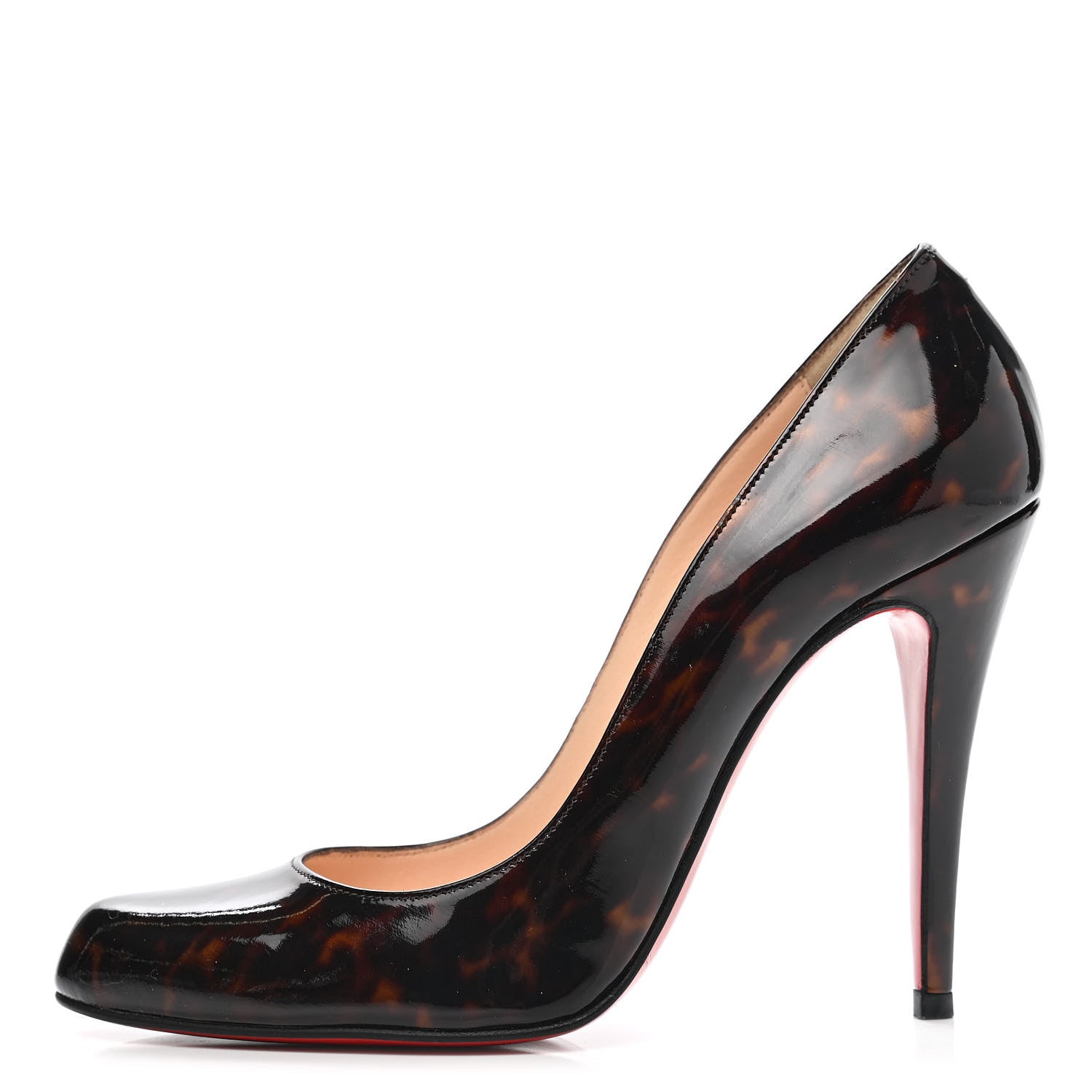 Christian Louboutin Patent Tortoiseshell Decollete 868 100 Pumps 38 Tartaruga 1 of 9