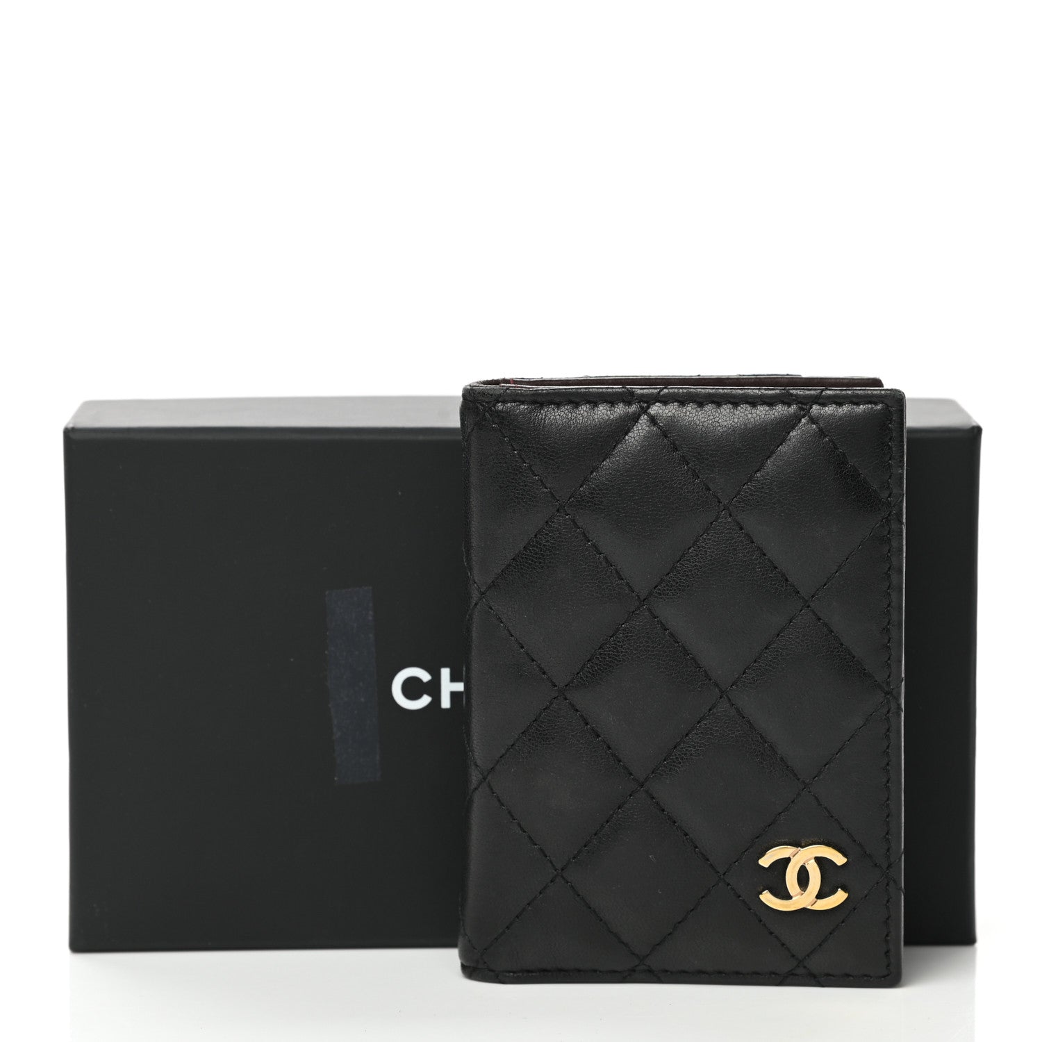 Chanel Lambskin Quilted Card Holder Wallet Black 14 of 14