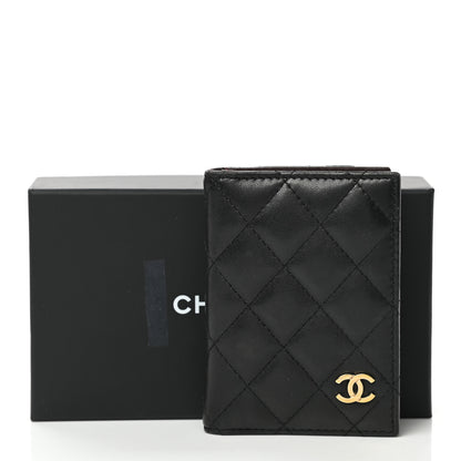 Chanel Lambskin Quilted Card Holder Wallet Black 14 of 14