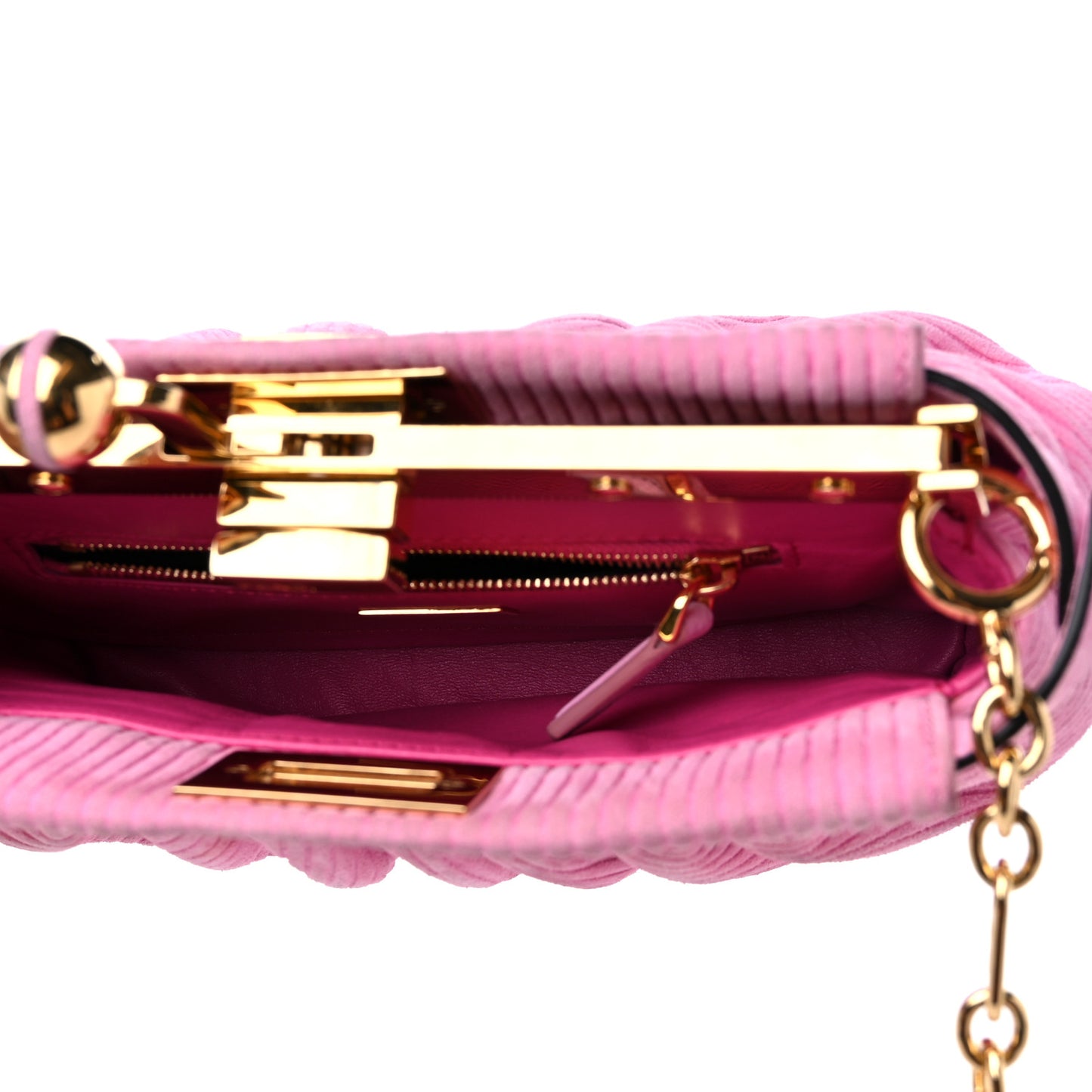 Camoscio Line Embossed Small Peekaboo Click Bag Lollypop