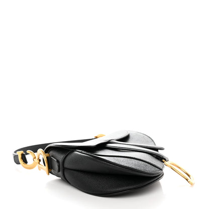 Christian Dior Grained Calfskin Saddle Bag Black 4 of 13