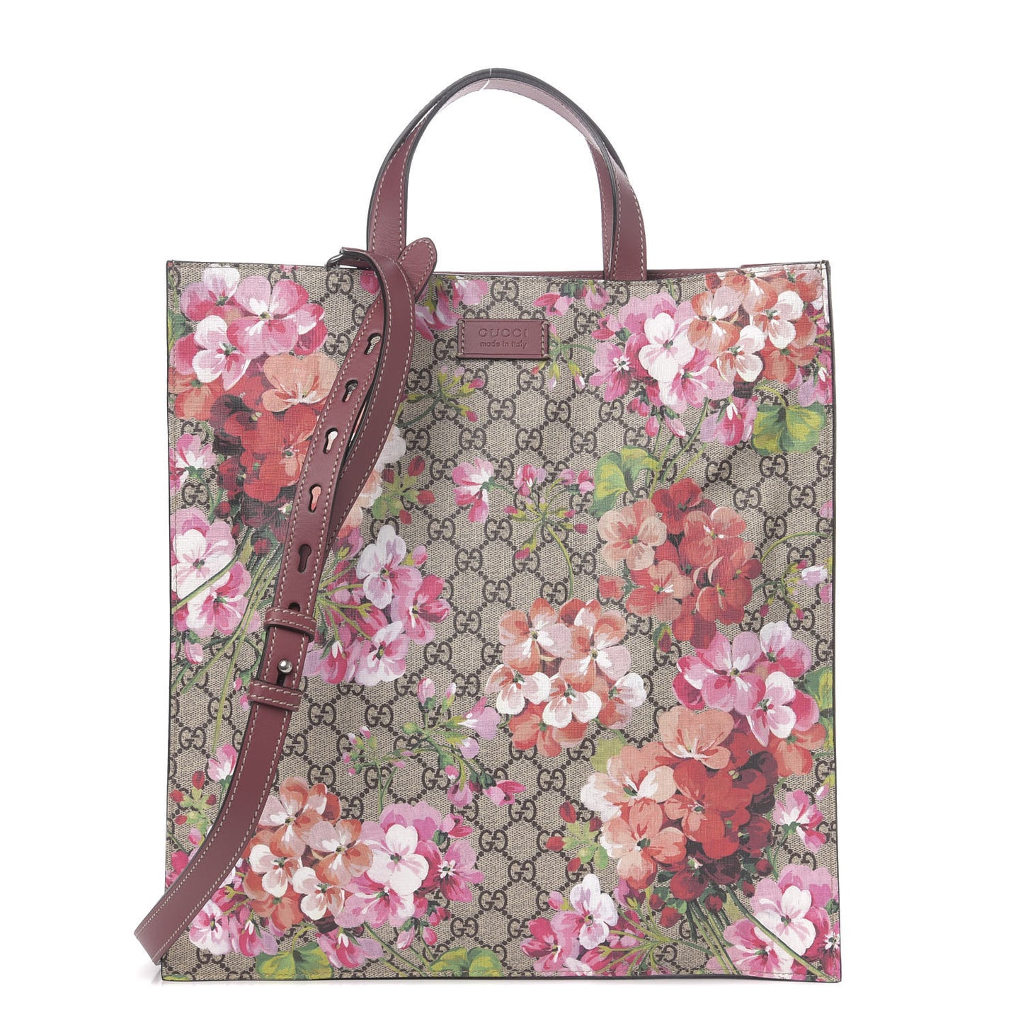 Soft GG Supreme Monogram Blooms Vertical Tote Beige Multicolor Dry Rose