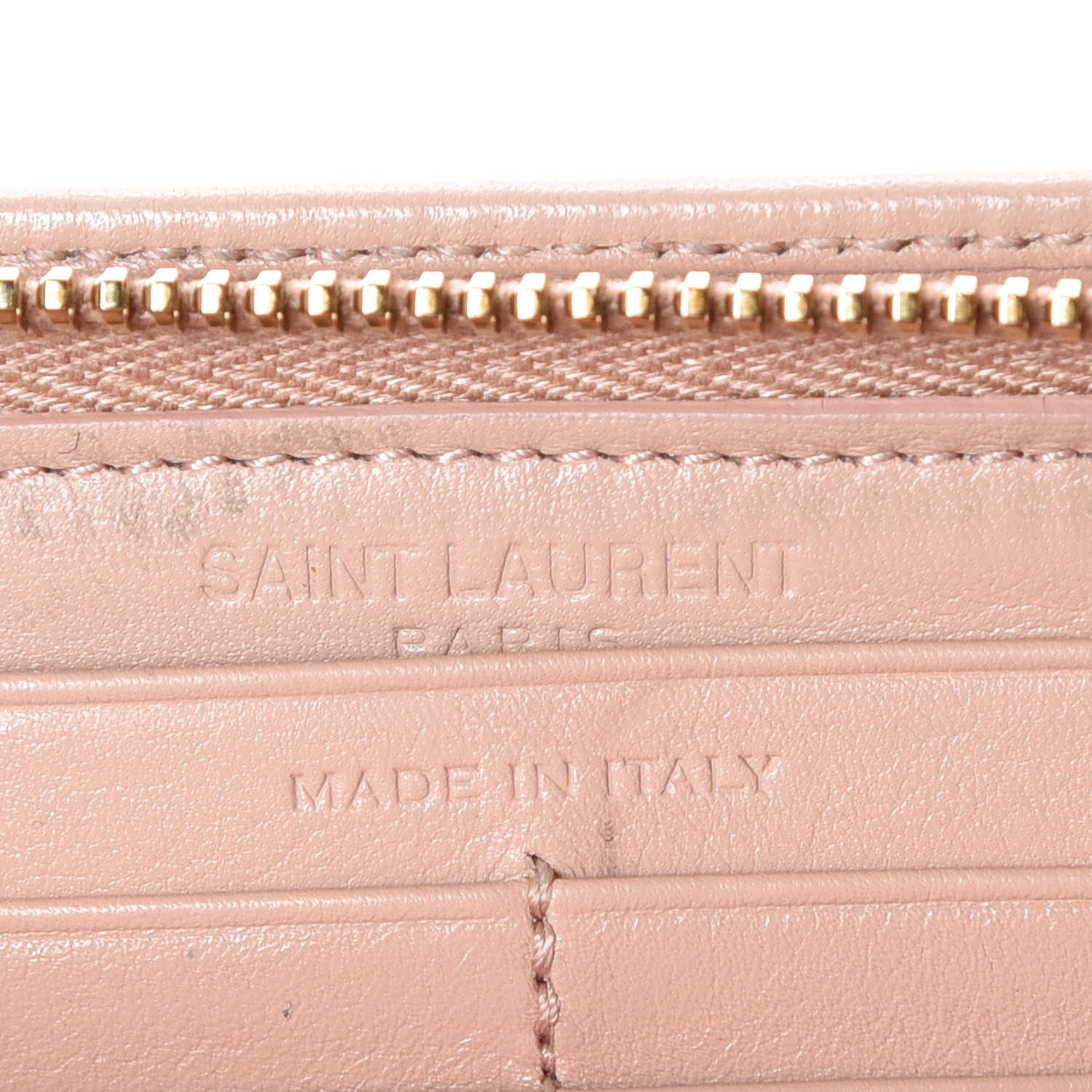 Saint Laurent Calfskin Classic Zip Around Wallet Pink 6 of 18