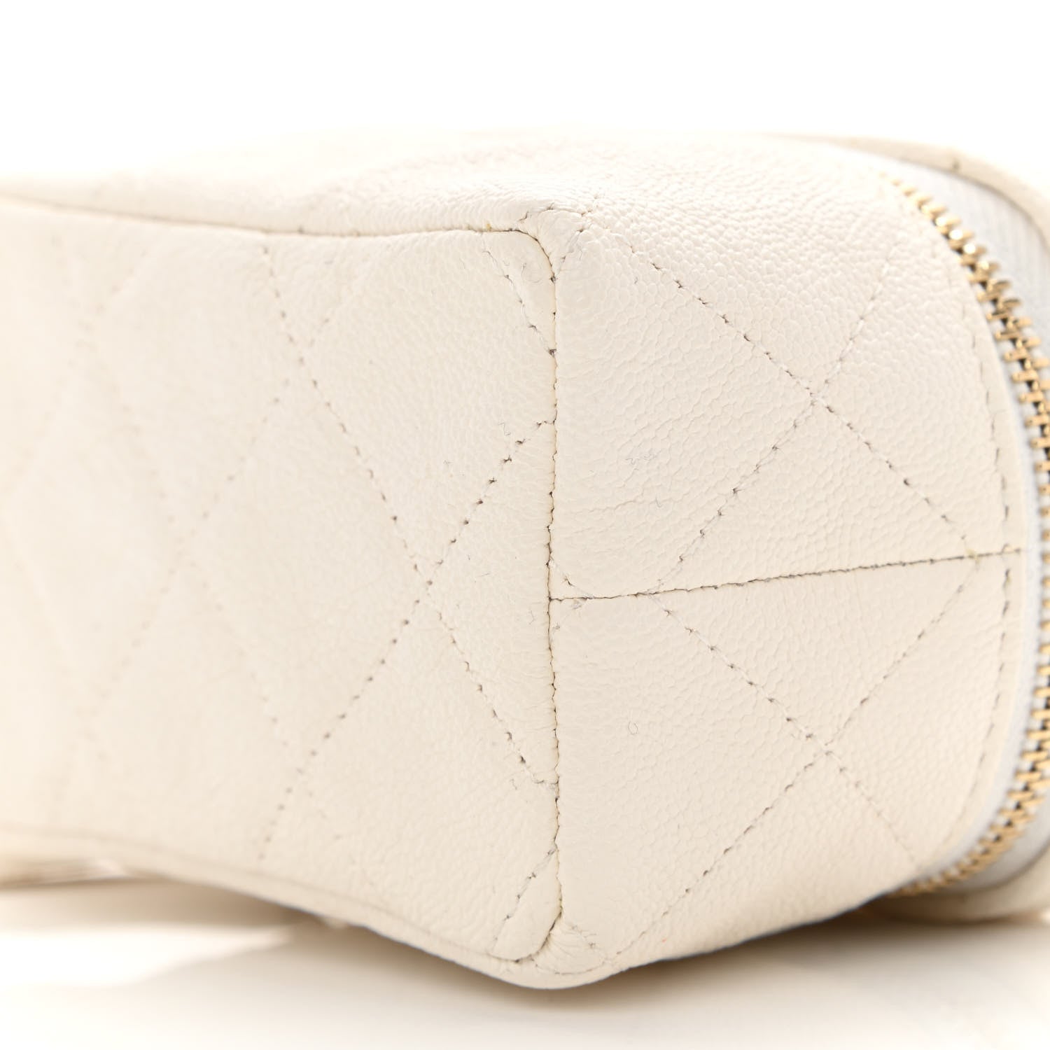 Chanel Caviar Quilted Mini Top Handle Vanity With Chain White 10 of 11