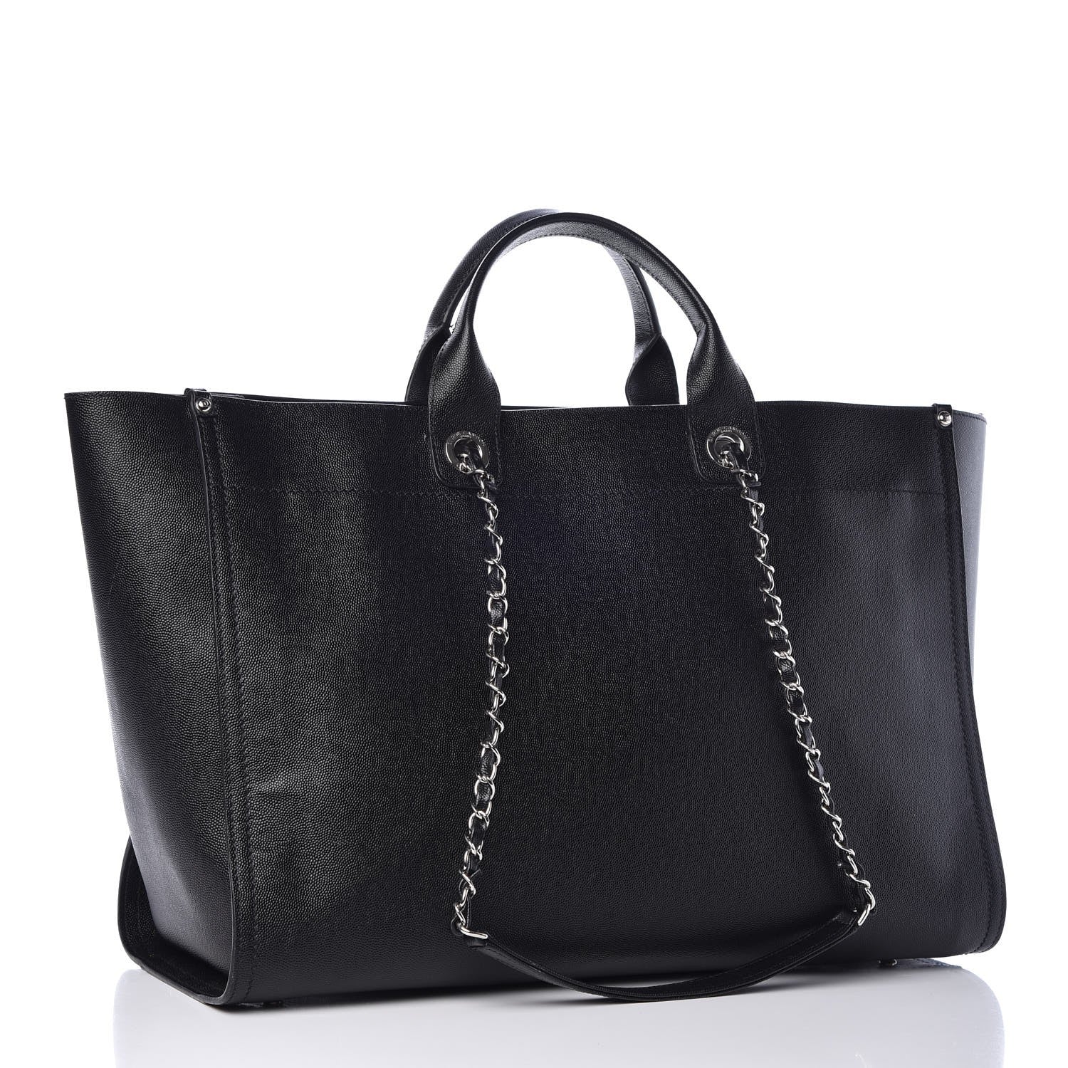 Chanel Caviar Extra Large Studded Deauville Tote Black 4 of 13