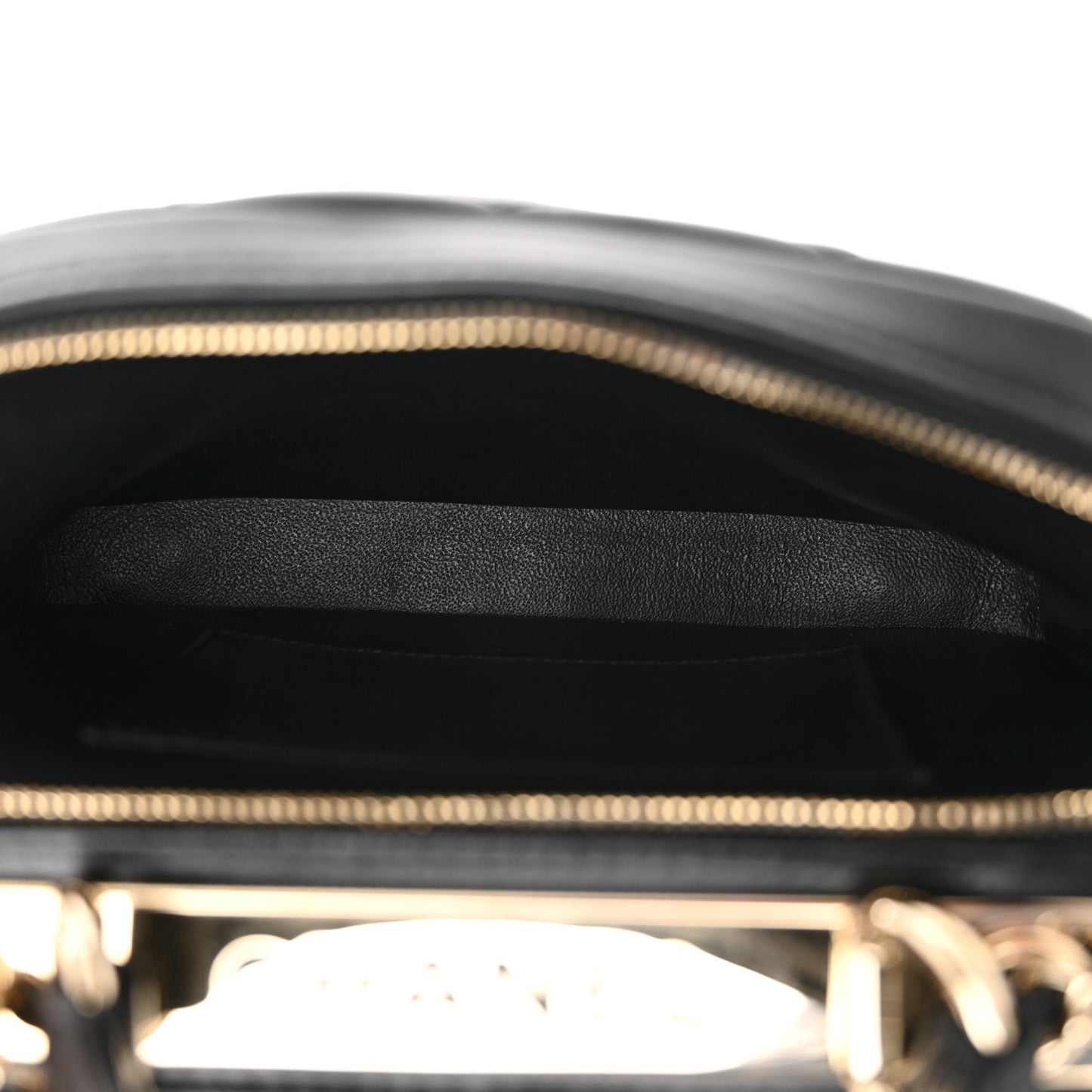 Lambskin Quilted Small Trendy CC Bowling Bag Black