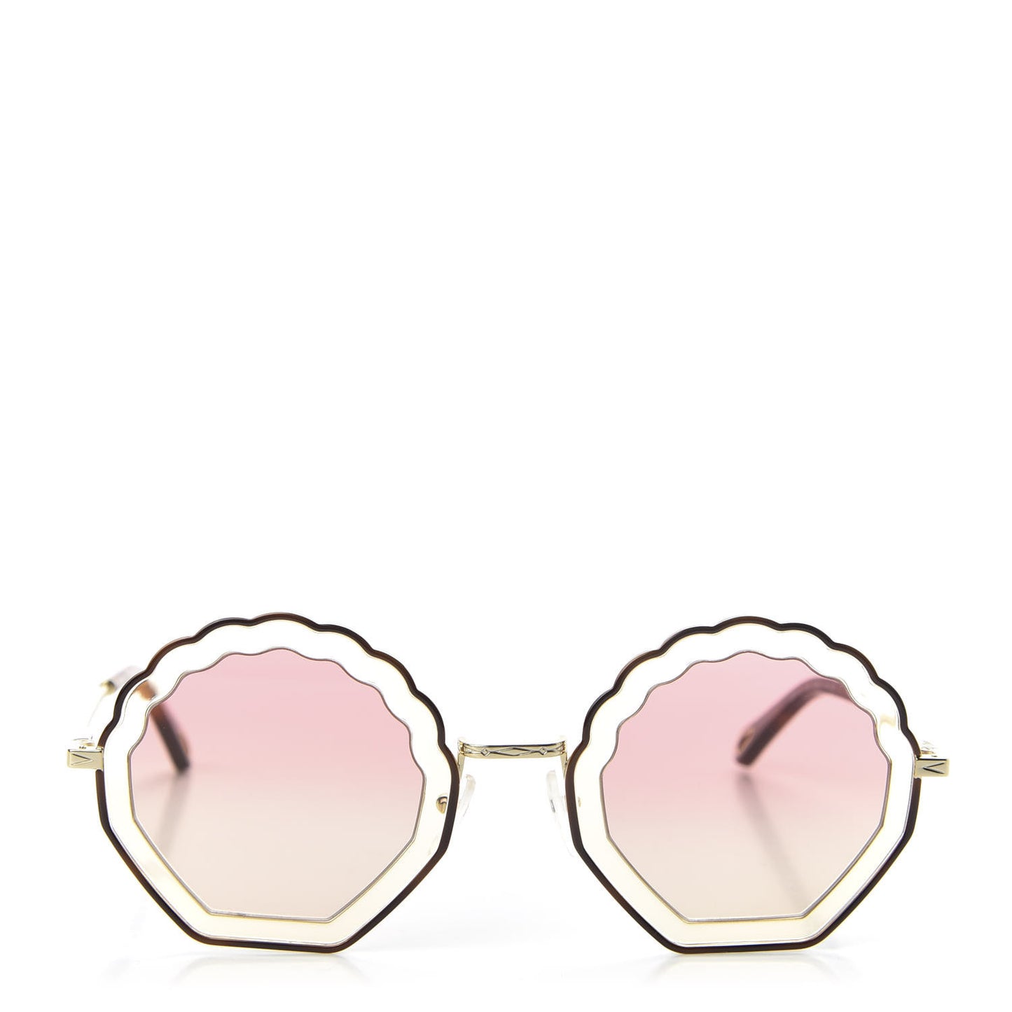 Scalloped Sunglasses CE147S Gold Pink