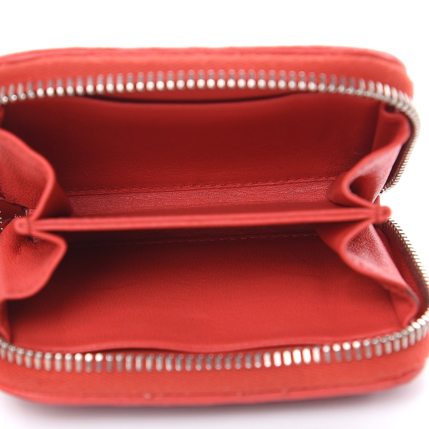 Nappa Matelasse Zip Around Compact Wallet Fuoco