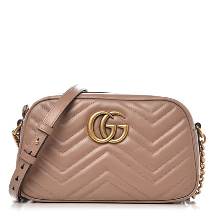 Gucci Calfskin Matelasse Small GG Marmont Chain Shoulder Bag Porcelain Rose 1 of 8