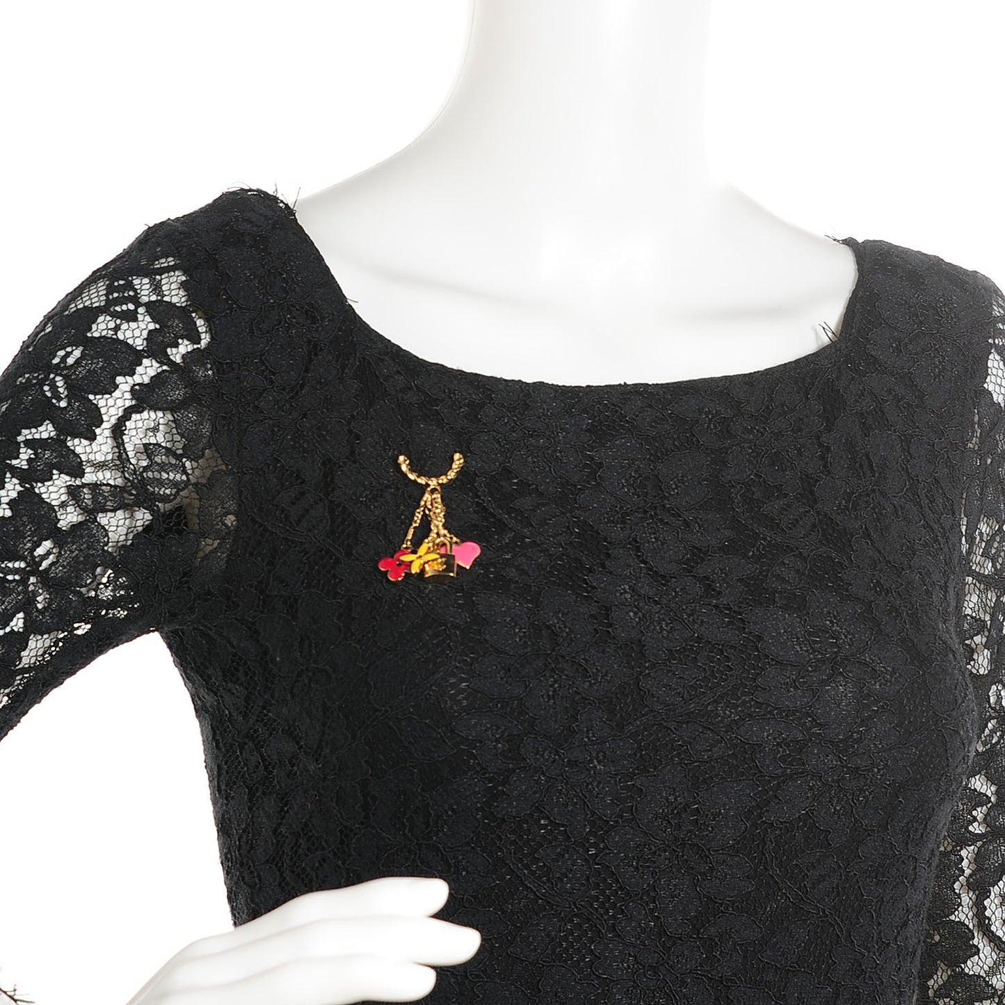 Sweet Monogram Pin Brooch Multicolor