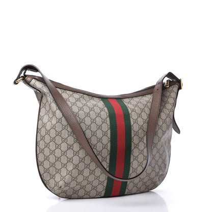 Gucci GG Supreme Monogram Web Ophidia Half Moon Hobo Brown 3 of 9