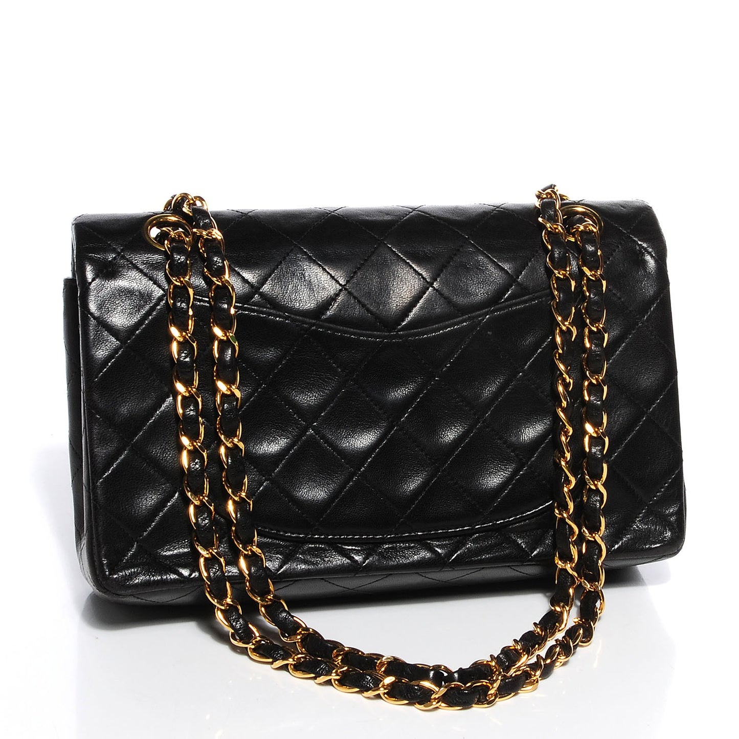Lambskin Quilted Small Double Flap Black