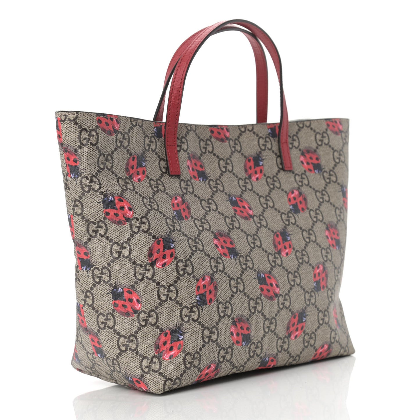 GG Supreme Monogram Childrens Ladybug Tote Red