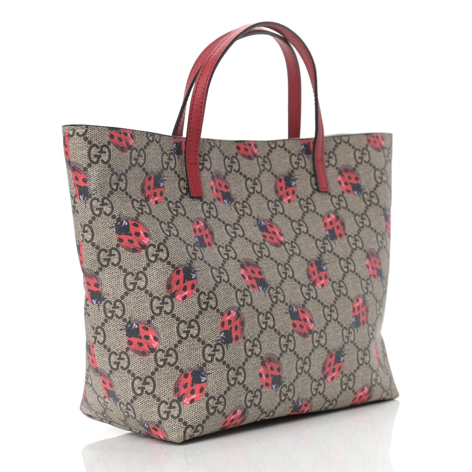 Gucci GG Supreme Monogram Childrens Ladybug Tote Red 3 of 11