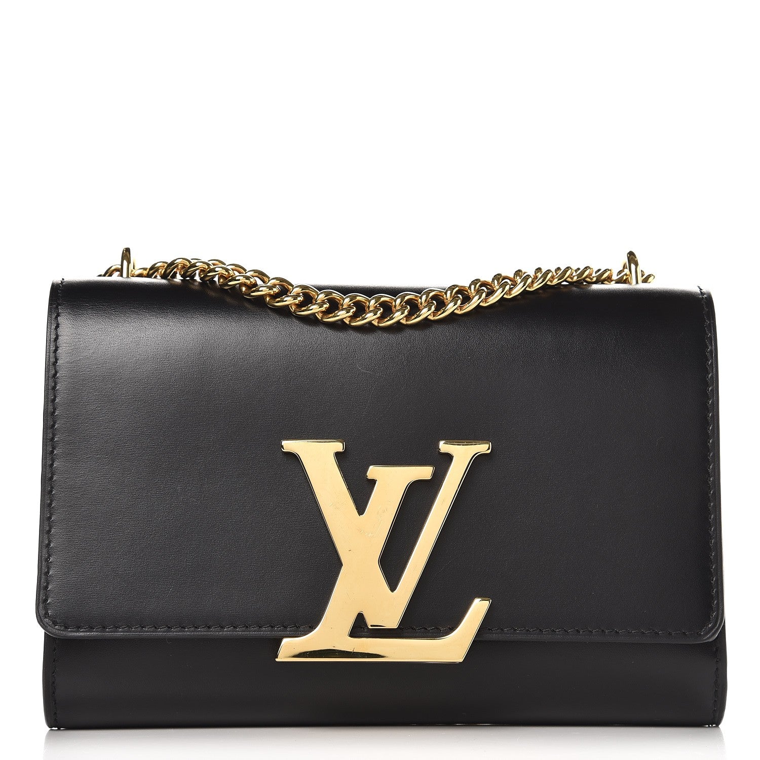 Louis Vuitton Calfskin Chain Louise MM Black 1 of 8