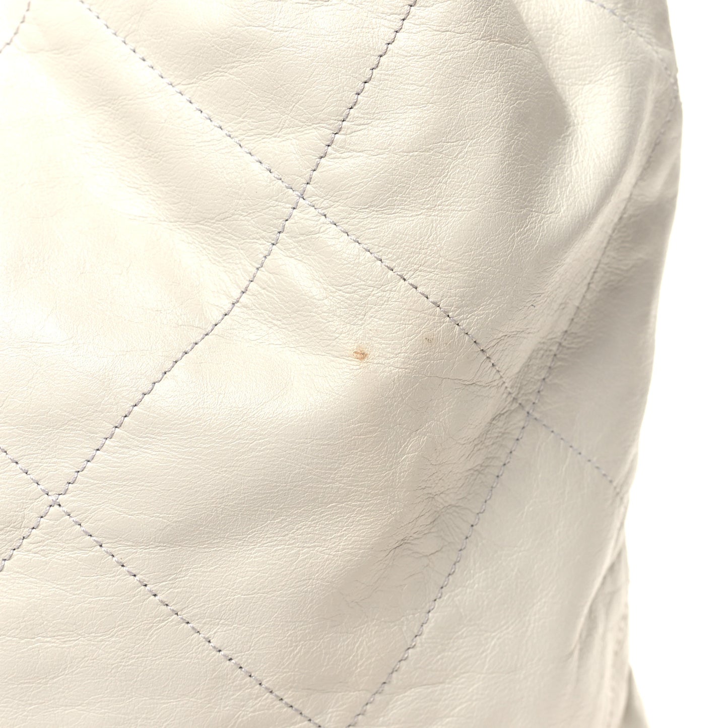 Shiny Calfskin Quilted Chanel 22 White