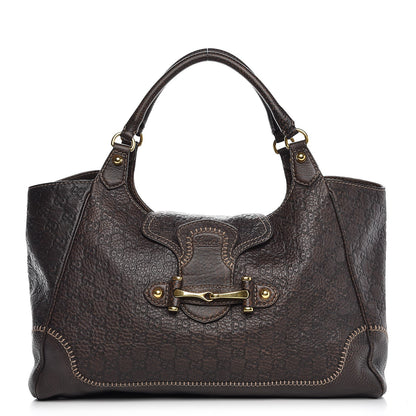 Gucci Guccissima Large New Pelham Shoulder Bag Dark Brown 1 of 7